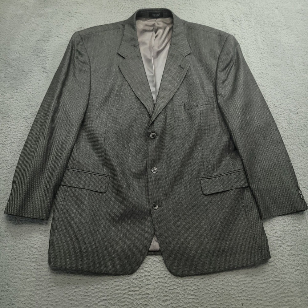 Stafford Executive Mens 48R (47)‎ Gray Wool Silk Blazer Jacket